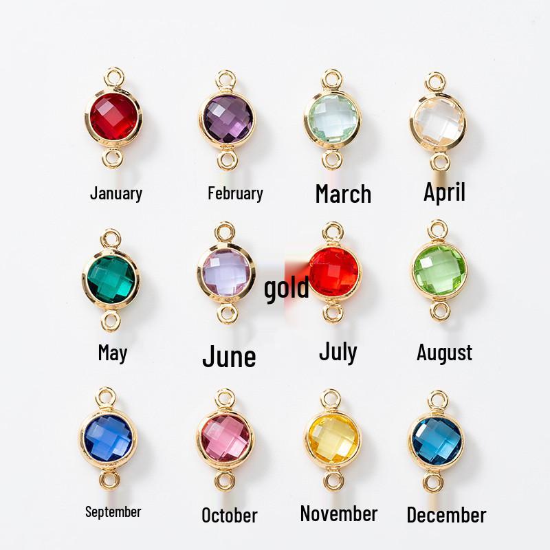 6mm Single Pendant Birthstone Jewelry - 12 Colors DIY Necklace & Earrings with K9 Glass