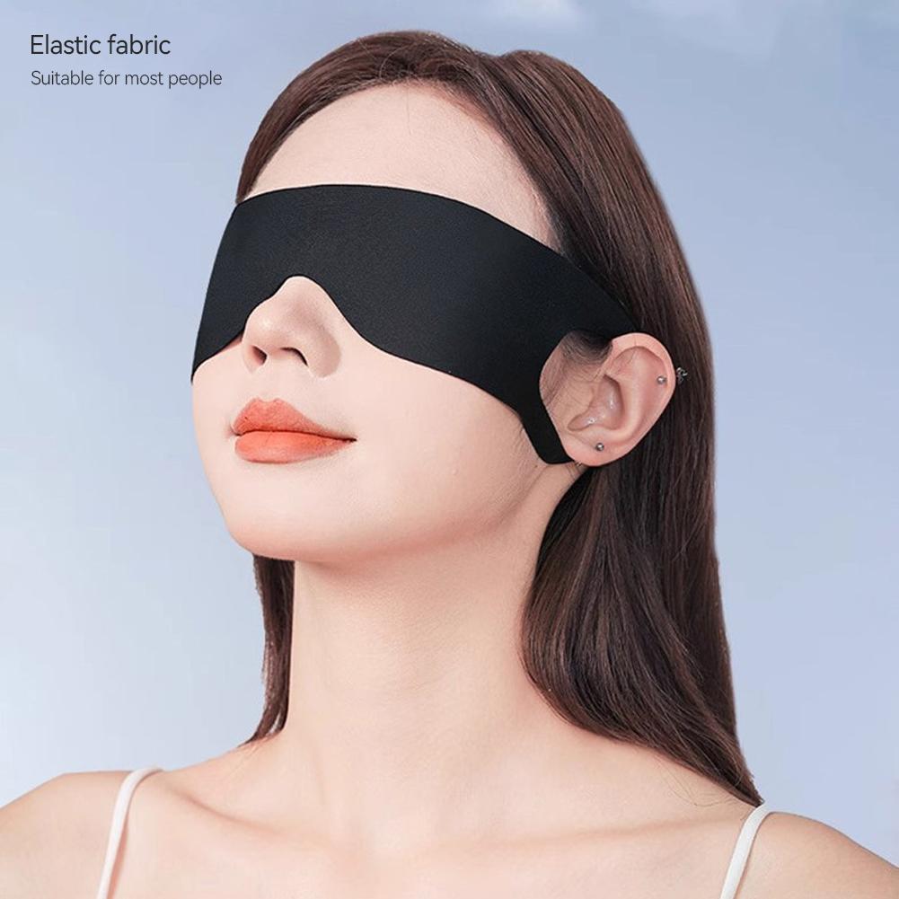 Light Blocking Portable Thin Ice Silk Eye Mask for Summer Travel Sleeping Blindfold with Ear Hanging Strap Unisex Eye Patch