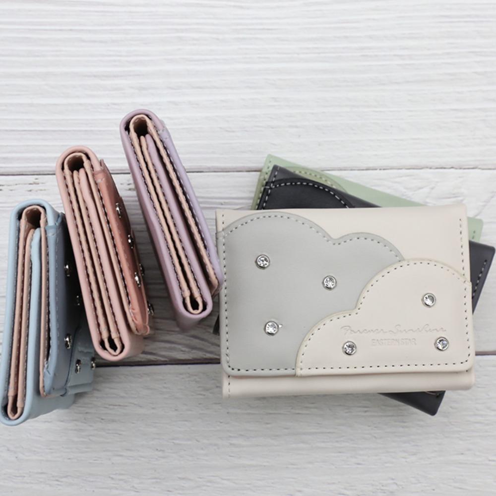 Card Holder PU Trifold Wallet PU Leather Women's Short Purse Cute Ultra-thin Coin Purse  Outdoor