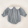 Koreanischer Baby-Strampler: Modischer bestickter Kragen, Langarm, für Frühling & Herbst