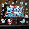 Merry Christmas Window Cling Removable Waterproof Santa Snowman Snowflake Static Glass Sticker Holiday Party Decoration Decal