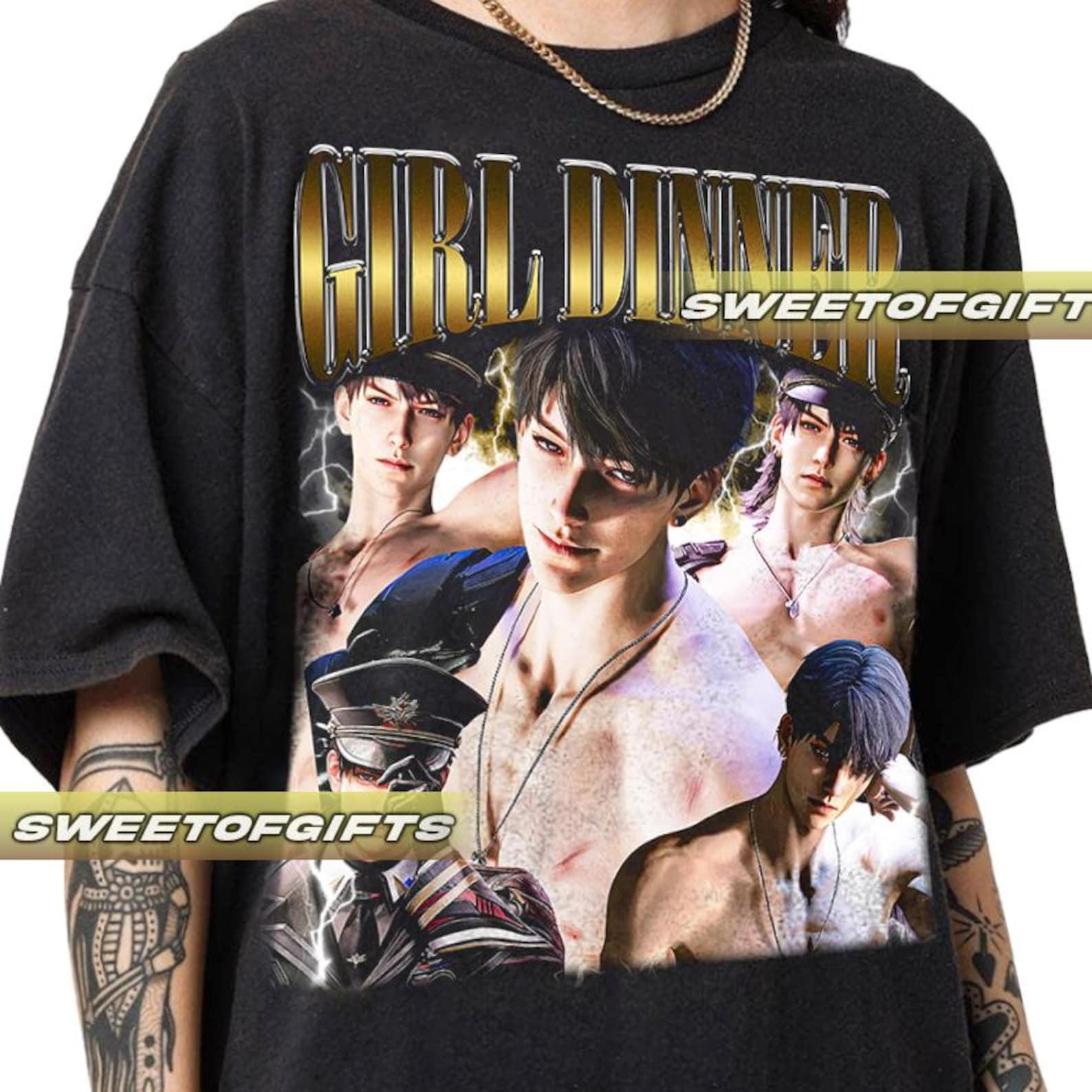 Limited Caleb Girl Dinner Love and Deepspace Tshirt Vintage Unisex Shirt S