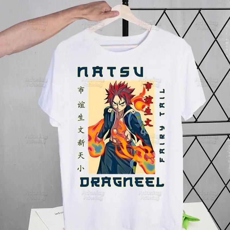 Anime Fairy Tail Kreslený Natsu Erza Gray Lucy Trička Léto Pánské/Dámské Hip Hopové Tričko Streetwear trička Krátký Rukáv Topy