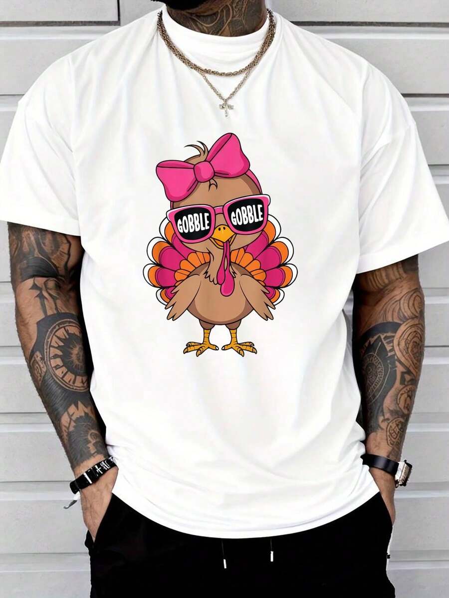

Gobble Turkey Day Happy Thanksgiving Toddlers Girls T-Shirt Summer Unisex s Short-Sleeved T-Shirt L