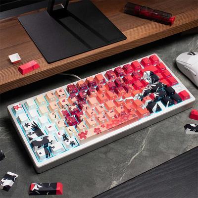 Sakura Machima PBT Mechanická klávesnice Keycaps - Bočně gravírované, Průsvitné, Možnosti rozložení 87/108/68/75