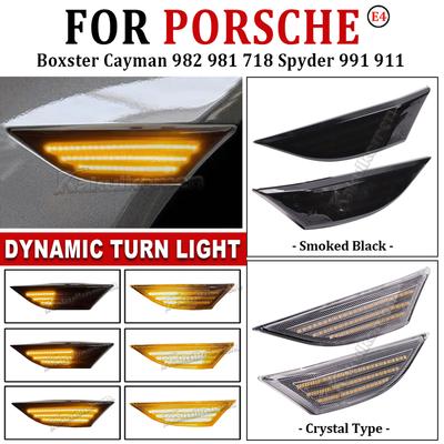 2Pcs Dynamic LED Turn Signal Side Marker Light Repeater Lamp For Porsche Boxster Cayman 982 981 718 Spyder 991 911 Carrera