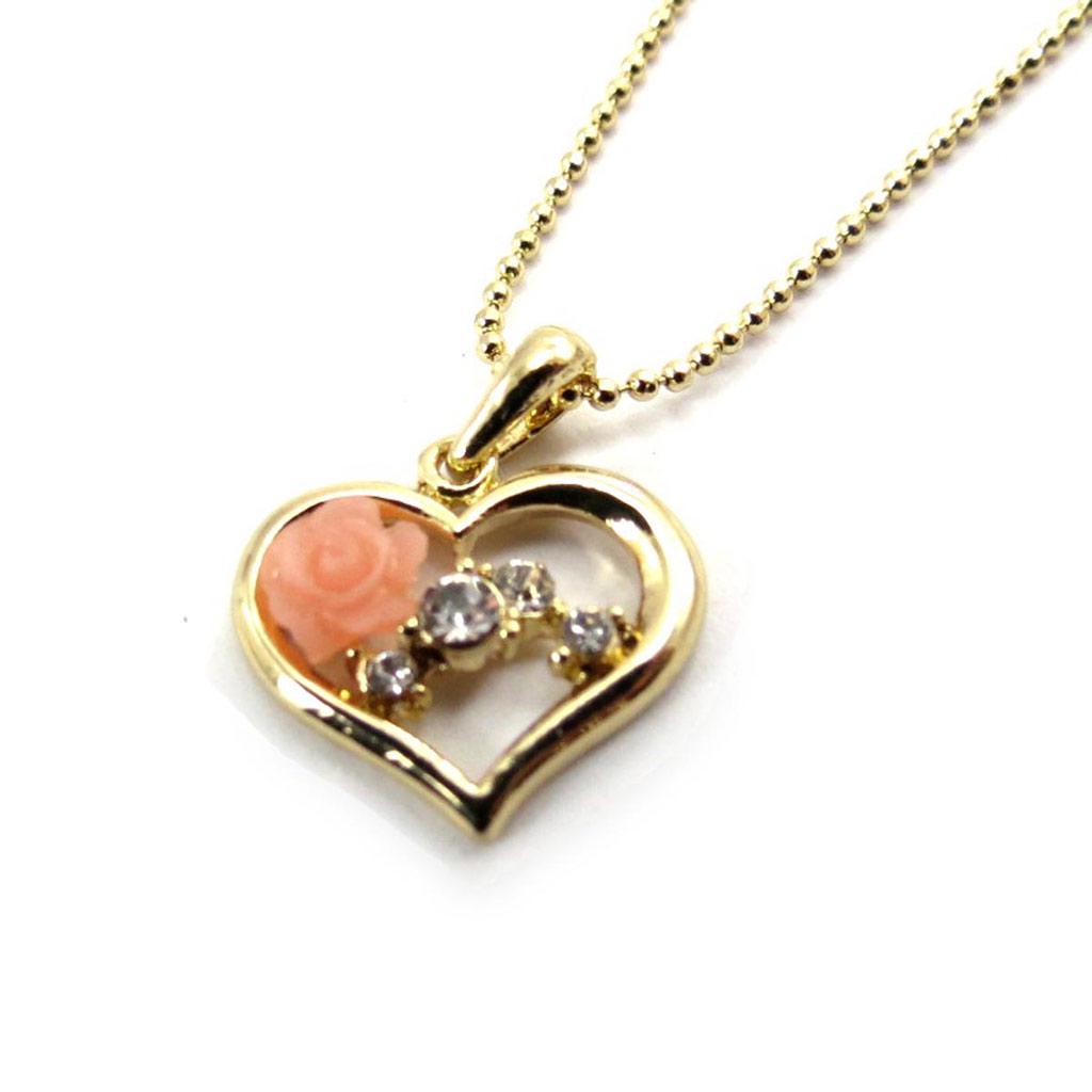 Les Trésors De Lily [J7944] - Designer Necklace 'Love' Peach Gold