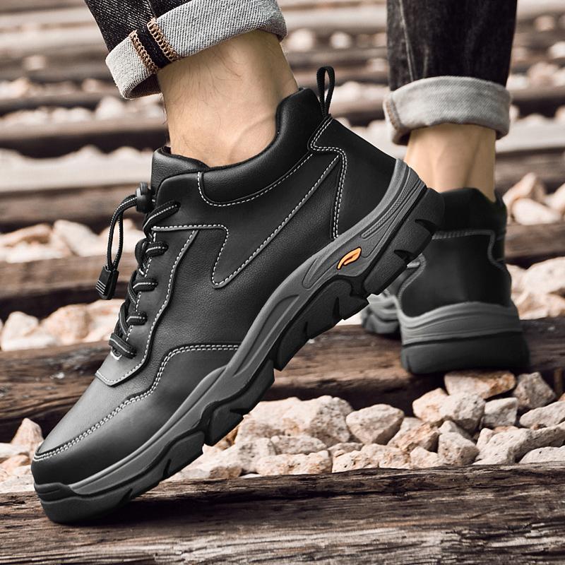 Men Winter Plush Snow Flats Genuine Leather Mens Breathable Sneakers High Quality Men Casual Driving Shoes Men's Vulcanize Shoes