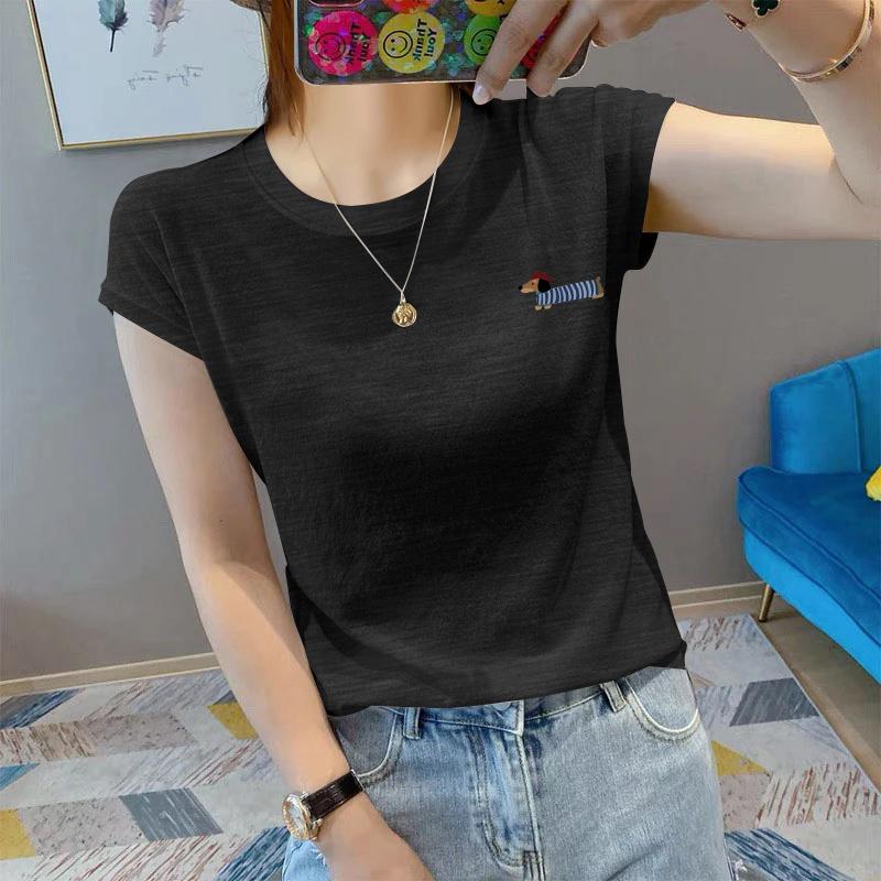 Women's Bamboo Cotton Ruffle-Sleeve T-Shirt - Summer 2025 Round Neck Breathable Top