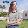 Betu Women's Graphic Striped Color-Block T-shirt