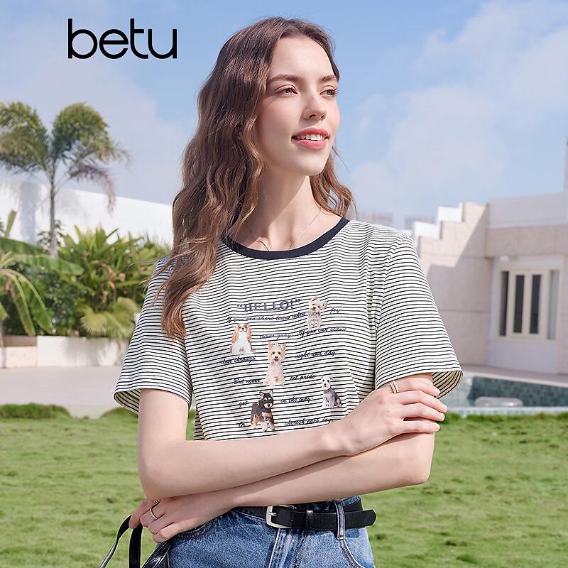 Betu Women's Graphic Striped Color-Block T-shirt