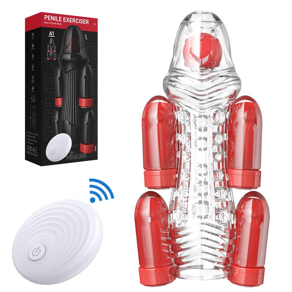 Bezdrátové dálkové ovládání Glans Vibrator Penis Ring Ring Sleeve Enlargement For Men Opakovaně použitelný kondom