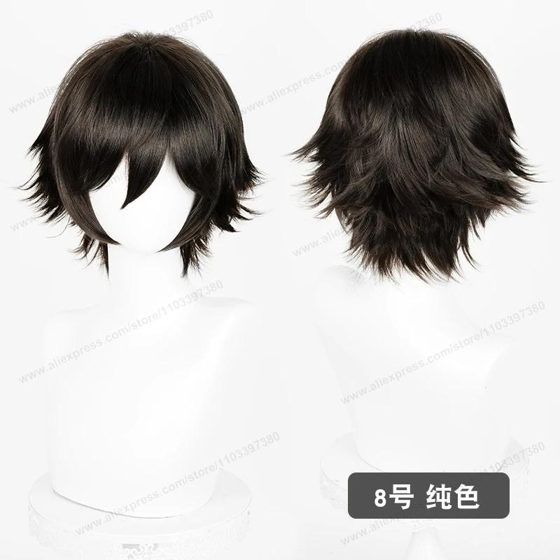 Anime Upgraded 32cm Short Flipped Ends Cosplay Wig Green Blue Purple Pink Man Women Heat Resistant Synthetic Hair