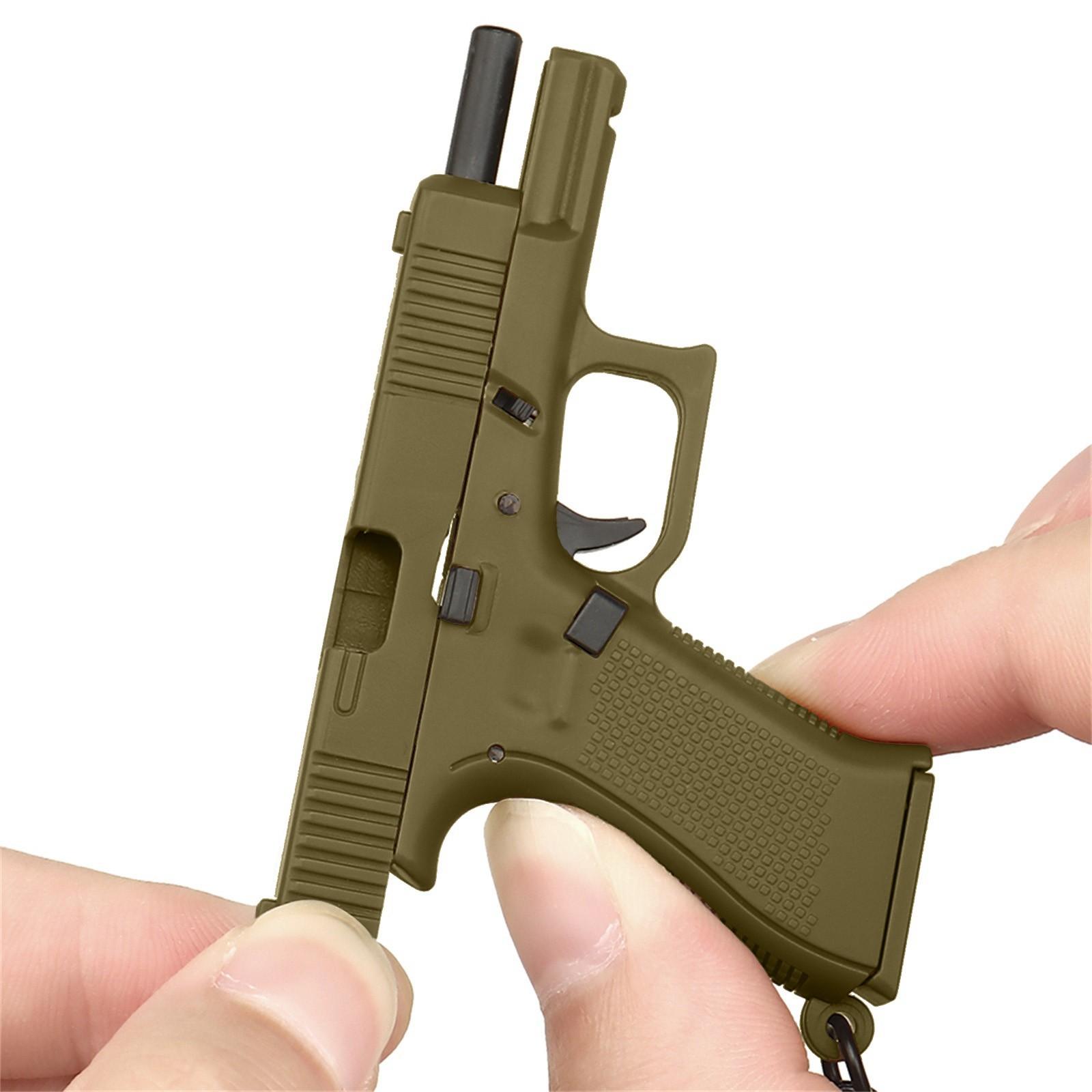 

Брелок в форме пистолета, подвеска, реалистичная модель, съемный магазин, миниатюрная модель пистолета One Size коричневый