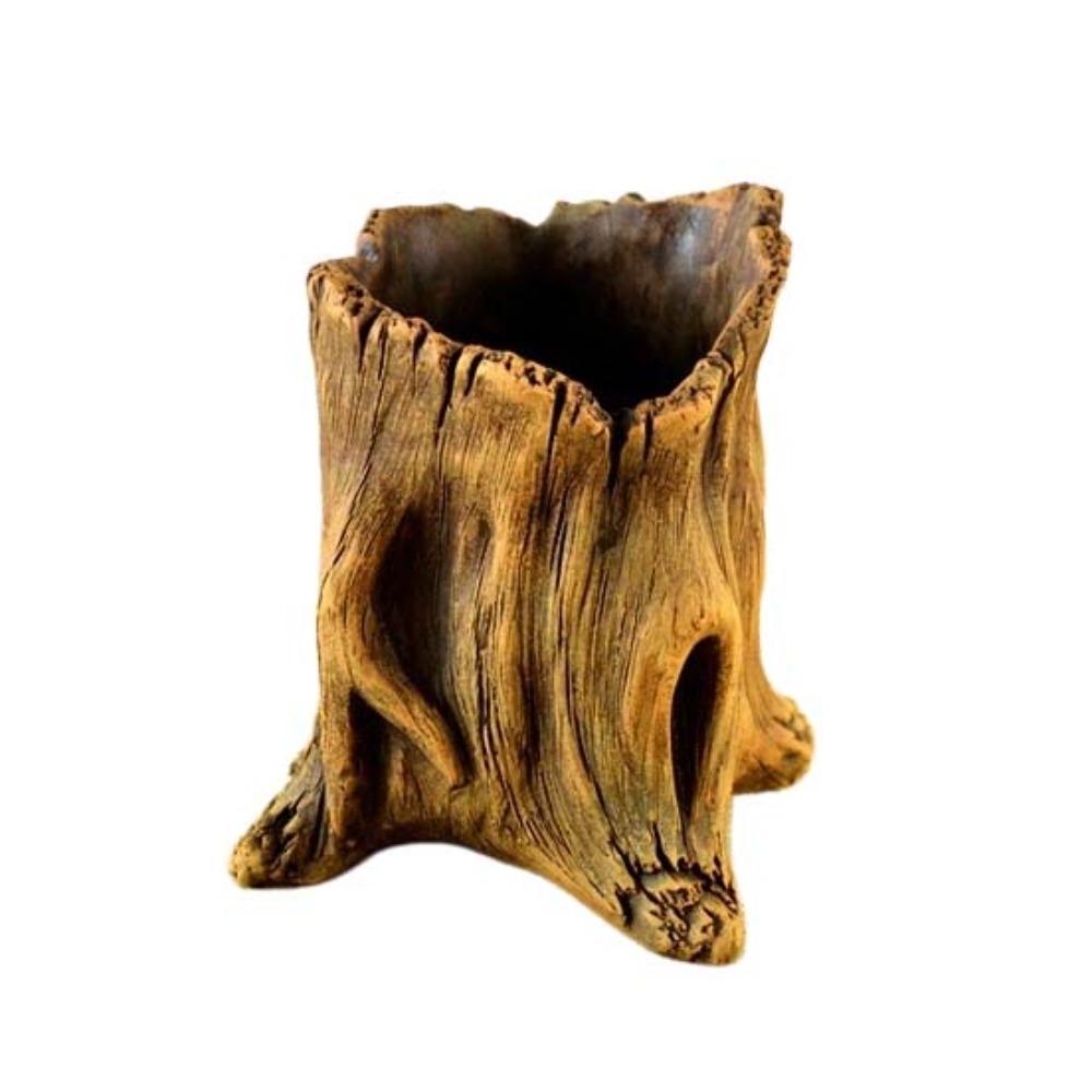 Home Decoration Imitation Wood Flowerpot Cement Pile Log Planter for Herbs Strawberries
