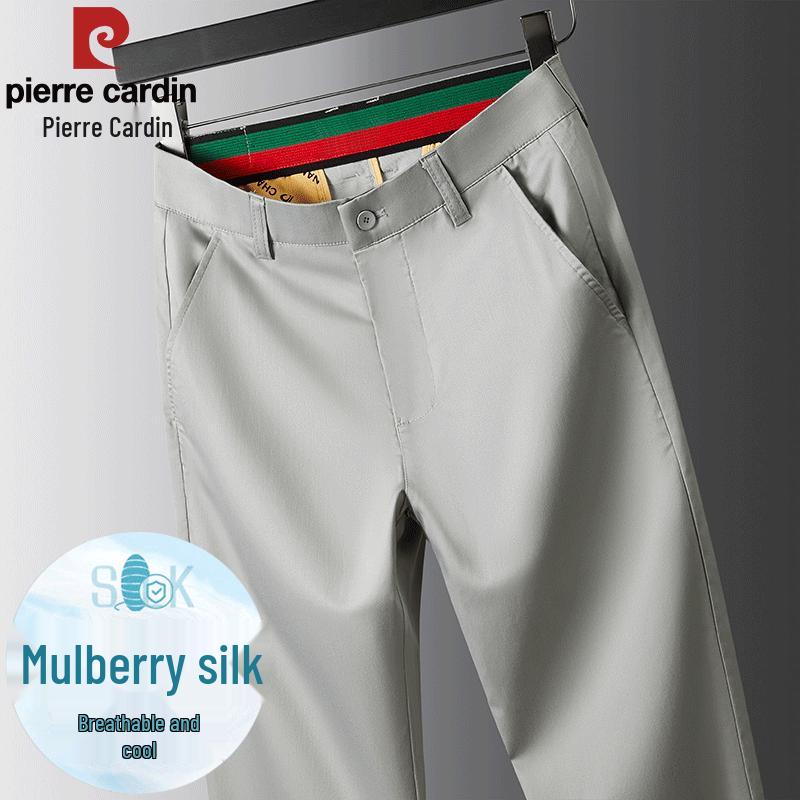 

Мужские повседневные брюки прямого кроя из шелковой смеси от Pierre Cardin 32