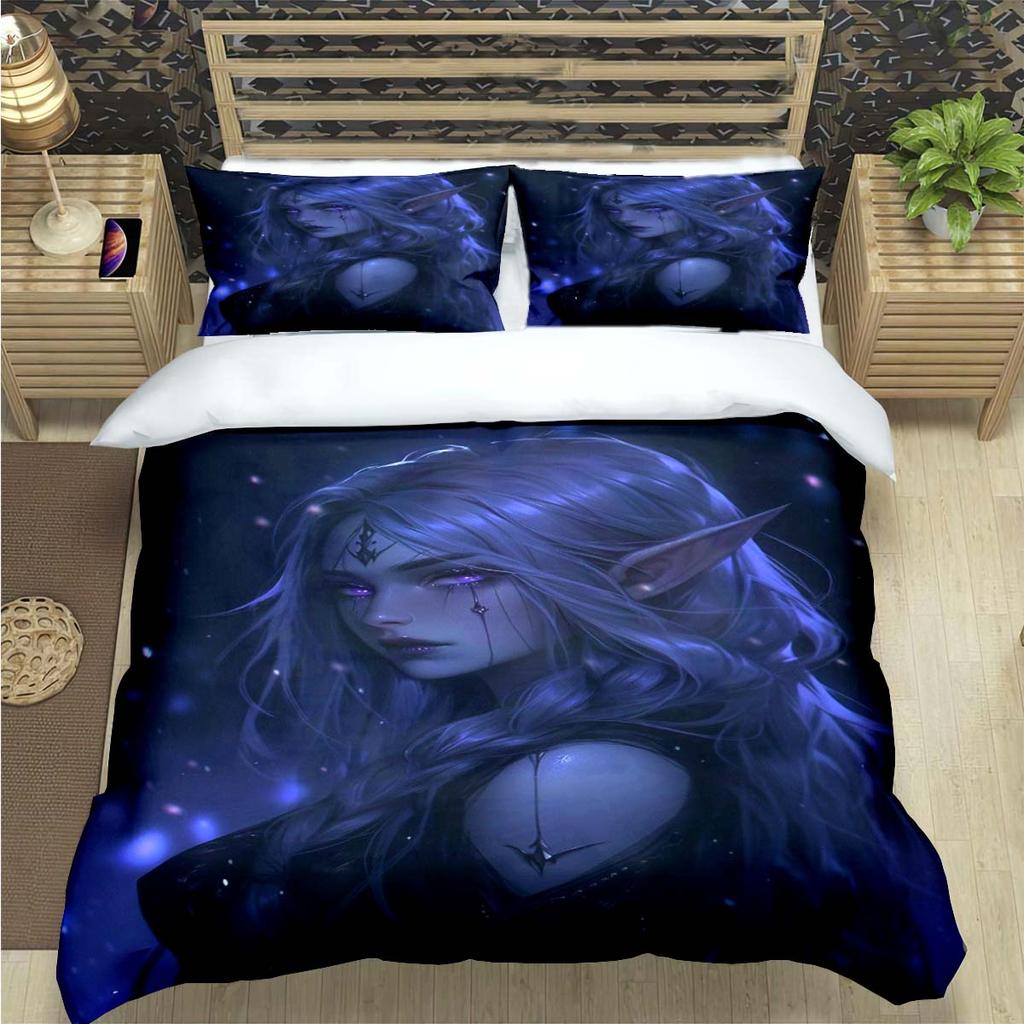Game Sexy Cartoon Night Elf  Print Bedding Set Duvet Cover Comforter Bed  Youth Kids Girl Boys Luxury  Birthday Gift