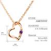 Sears Women's Diamond Amethyst Necklace in Pink Gold, February Birthstone, e1491-p-02