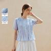 INMAN Fresh Wrinkled Polka Dot Ruffle Blouse