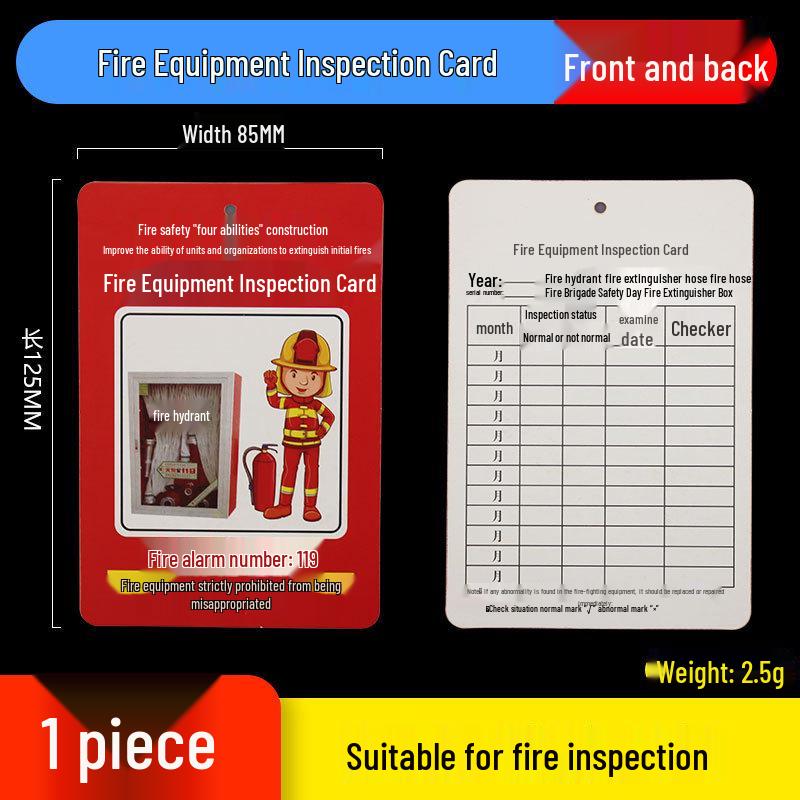 Fire Safety Inspection & Record Card Holder: Fire Extinguishers & Hydrants