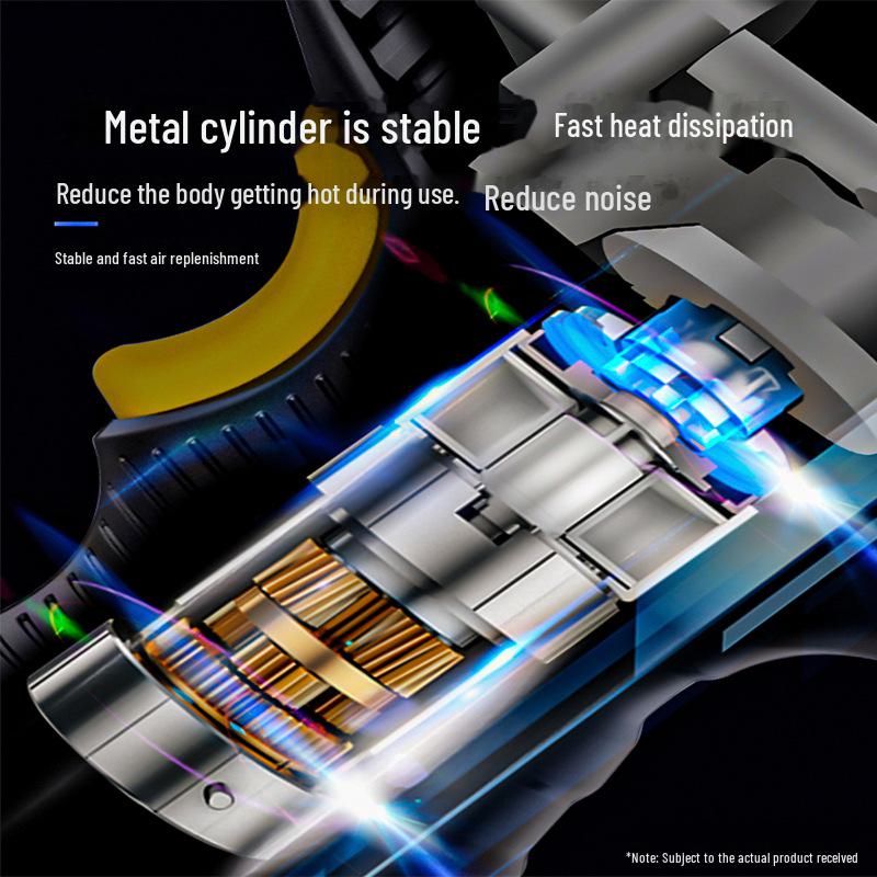 Bærbar høyeffekt billuftpumpe for biler, multifunksjonell med trådløs elektrisk sylinder for små dekk.