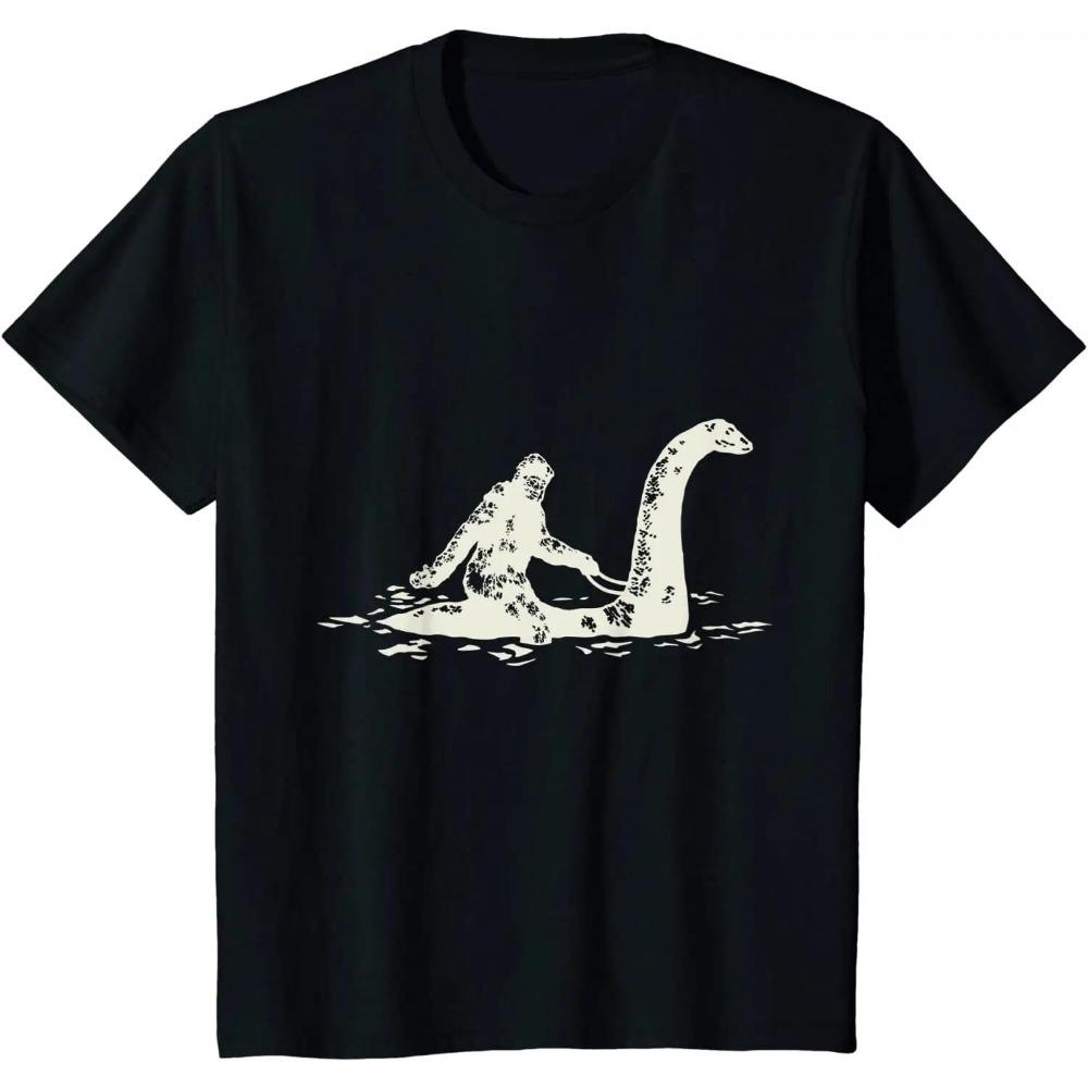 Bigfoot Sasquatch Riding The Loch Ness Funny T-Shirt