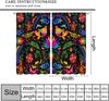 Mexican Folk Art Curtains Colorful Bird Flower Print for Living Room Boho Window Decor