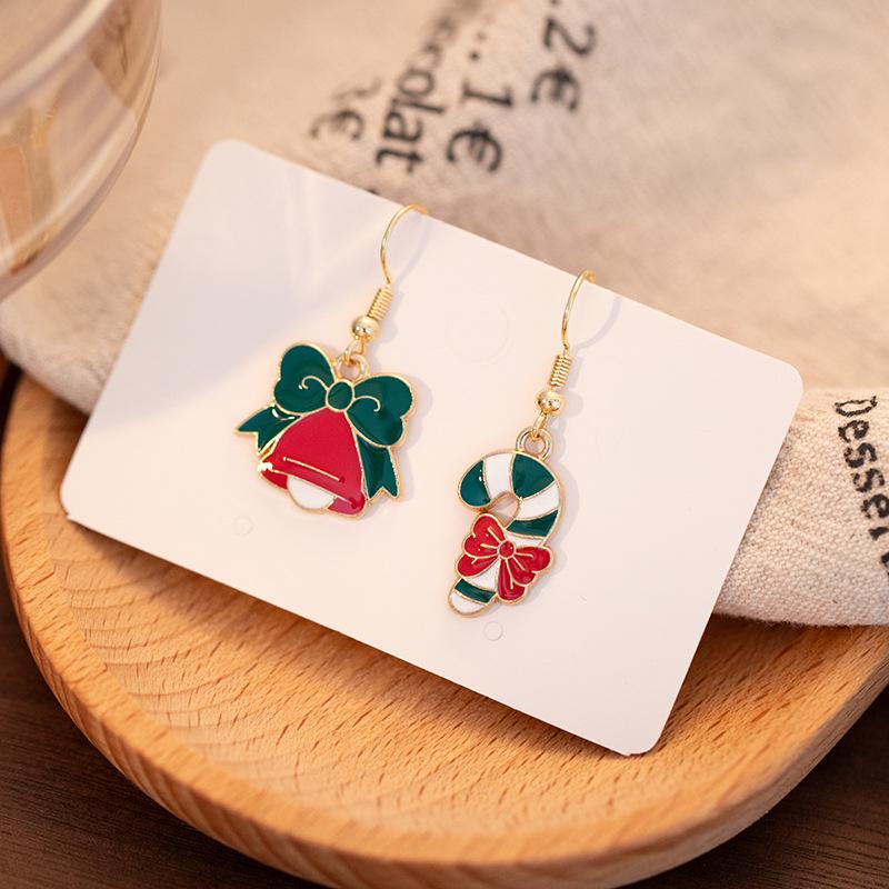 Santa Claus & Gingerbread Man Christmas Hat Earrings – European & American Style Festive Fashion for Women