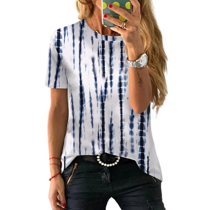 Women Summer T Shirt Trend  Print Retro Fashion Short Sleeve Tees Casual   Printed  Tops