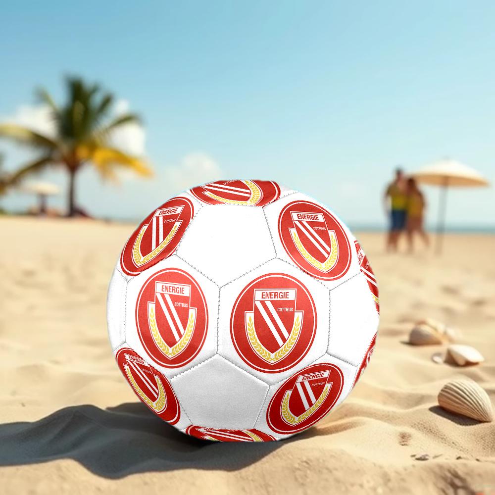 Energie Cottbus logo size5 Soccer Ball, colorful, suitable for all ages, machine-stitched, PVC material, competition grade,durable and high bounce