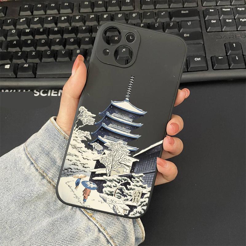 Japanese Mount Fuji Landscape Phone Case for IPhone 16 14 13 12 11 15 Pro Max Mini XR XS X 15 14 7 8 Plus SE2 Silcone Back Cover