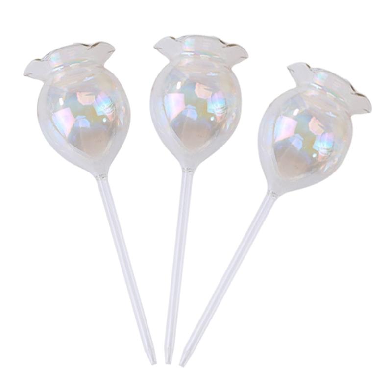 

3pieces Flower Shape Self Watering Plant Watering Lamps Self Watering Globes Self Watering Globes Device for Yard Plant 1