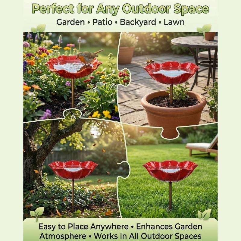 Distinctive metal flower garden decoration Offering Refreshment Space For Backyard Animals