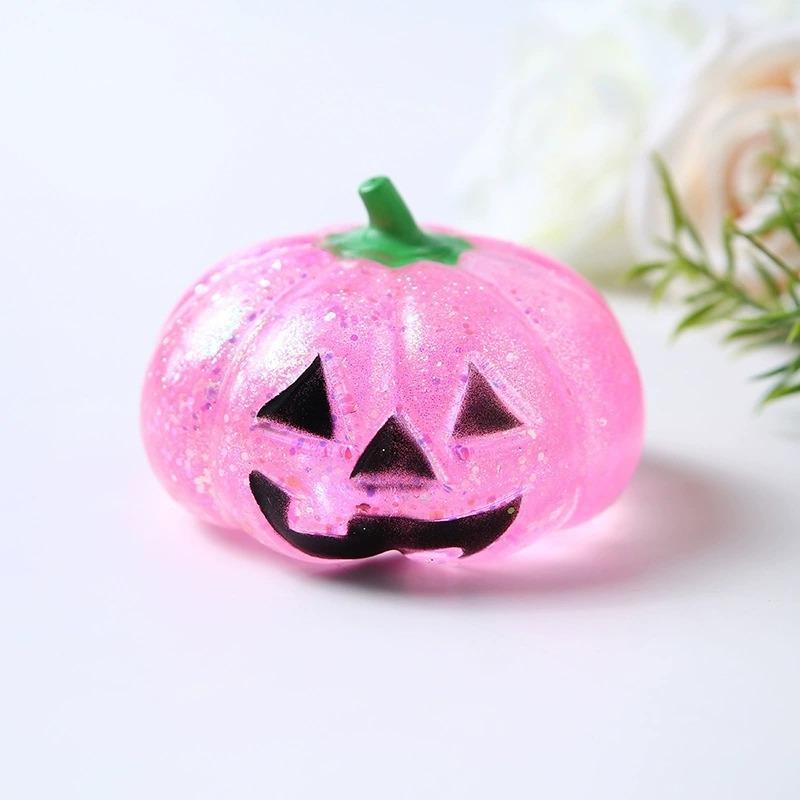 Klarer Glitzer Halloween Fidget Squishy Spielzeug Geist Kürbis Form Langsames Aufsteigen Quetschen Stressabbau Sensorisches Spielzeug für Autismus ADHS