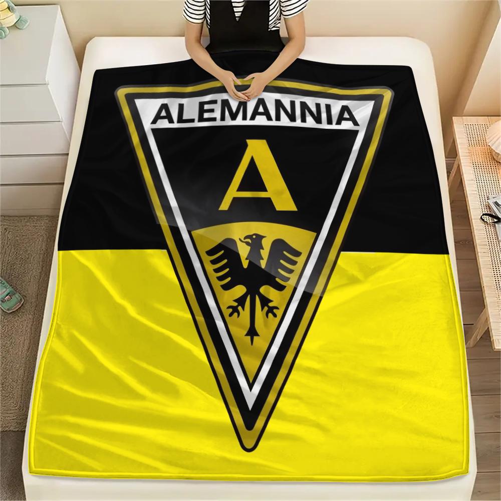 Alemannia Aachen Pattern Flannel Blanket, High Quality Comfortable for All Seasons, Home Decor, Warmth and Comfort, Perfect for Gifts.