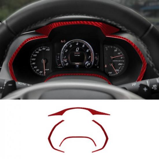 Красная карбоновая накладка на край передней панели автомобиля для Chevrolet Corvette C7 14-19