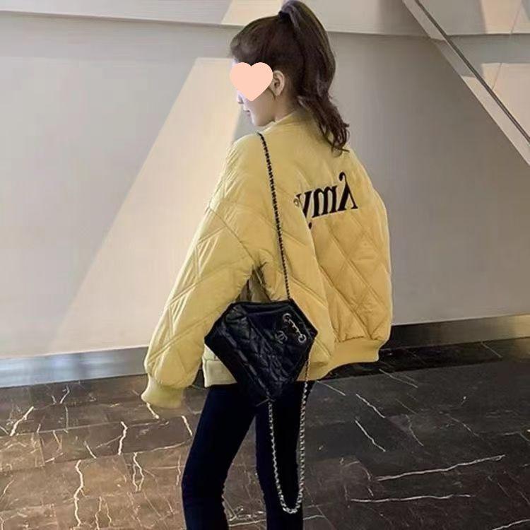 Damen Steppstickerei Baseballjacke - Herbst/Winter 2025, Lockere Passform, Vielseitig, Altersreduzierend, Daunenmantel in Übergröße