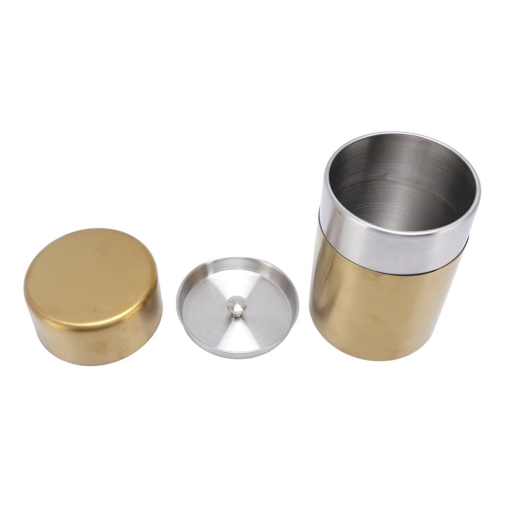 Tea Canister Gold 304 Stainless Steel Sealed Damp Proof Coffee Sugar Tea Leaf Jar