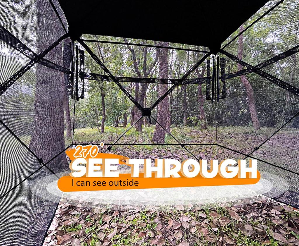 Camouflage Bird Watching Tent, 270° View, Rainproof & Sunscreen