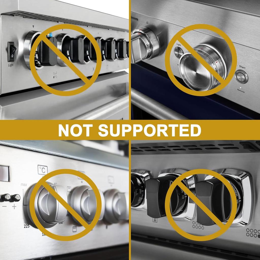 5-Pack Stove Knob Covers for Child Safety - Universal Size Gas Stove Knob Covers with Adhesive, Heat-Resistant Baby Proof Stove Knob Covers, Dual-Key