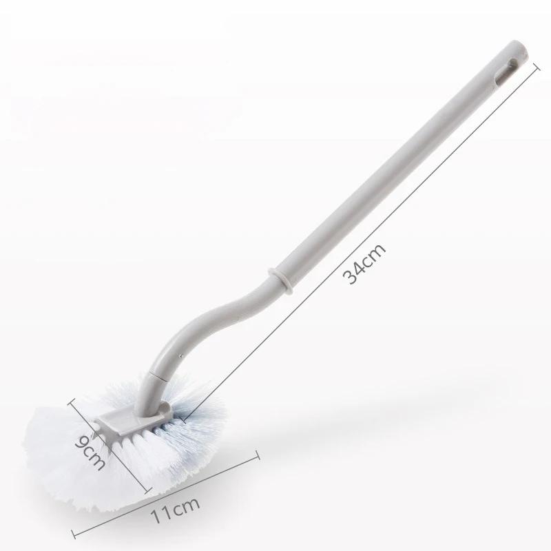 Toilet Plastic Curved Long Handled Toilet Brush Creative Toilet Cleaning Brush No Dead Angle Soft-Bristled Toilet Cleaning Brush