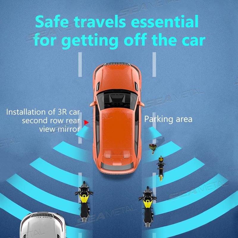 SEAMETAL 2Pcs Car Convex Mirror for Back Passenger Self-Adhesive Blind Spot Rear View Mirror Wide Angle Curved Rearview Mirror