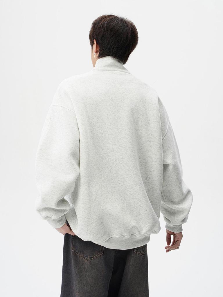 Men's Korean Style Trendy Half-Zip Stand Collar Hoodie - Autumn 2025 Loose Casual Jacket Top