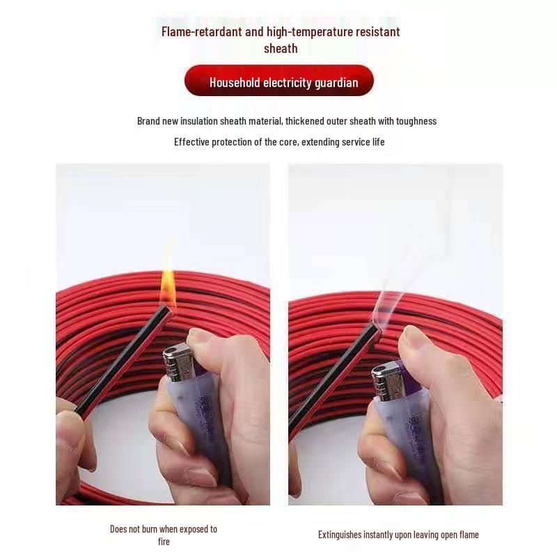 12V Dual-Core Red & Black Speaker/Light Wire for Home Audio