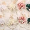 Artificial Flower Wedding Corsage Pair For Bride Grooms Bridesmaids Matching Accessories Western Ceremony
