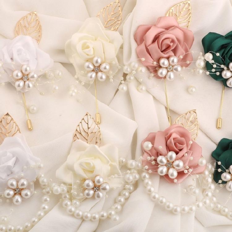 Artificial Flower Wedding Corsage Pair For Bride Grooms Bridesmaids Matching Accessories Western Ceremony