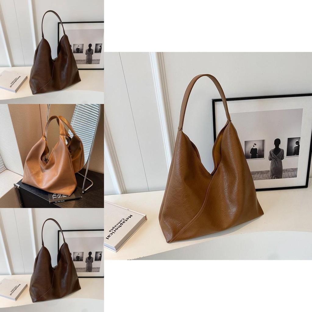 Solid Color Shoulder Bag For Women With Magnetic Closure And Large Capacity For Daily Use
