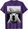 Polar Bear Sinking Titanic Meme Graphic Tee Funny Casual Short Sleeve TShirt for Men Women