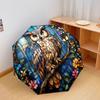 1 PC Automatic Folding Umbrella - Owls and Flowers Pattern, Portable & Foldable Design with 8 Ribs, Christmas Birthday Gifts