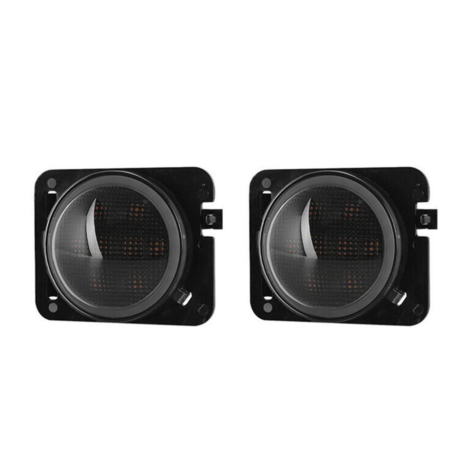 2pcs Front Fender Side Marker Led Light Angel Eye For Jeep Wrangler JK 2007-2017